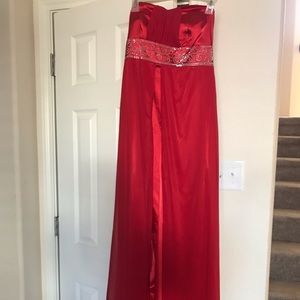 Red Evening knee Length Dress